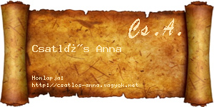 Csatlós Anna névjegykártya