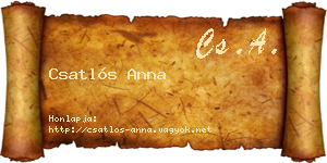 Csatlós Anna névjegykártya