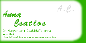 anna csatlos business card